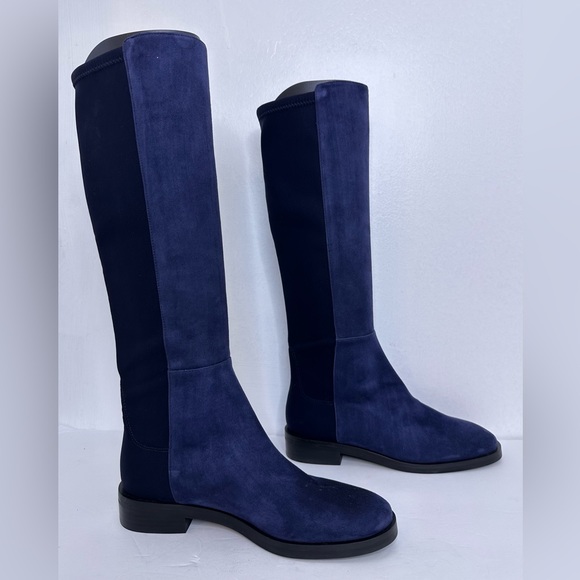 NWOB STUART WEITZMAN Greer City Boot 5050 Stretch Knee high, Navy, SUEDE, Sz 5.5 - Picture 2 of 13